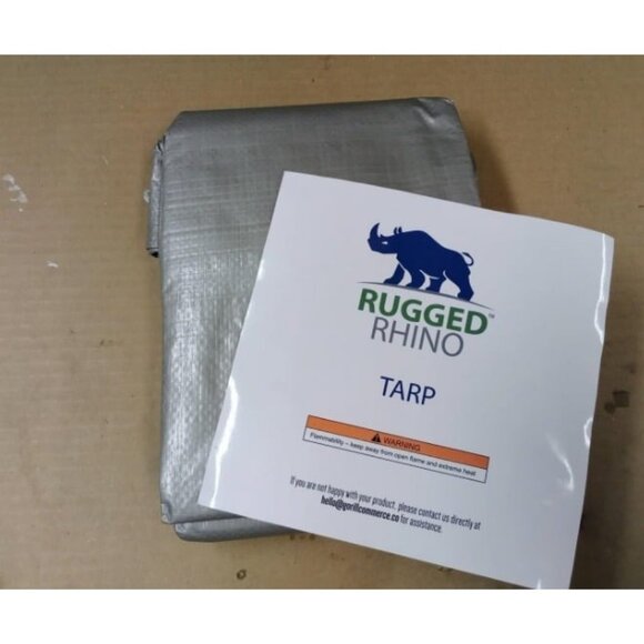 All Weather 100% Waterproof Heavy Duty Tarp 5 Mil UV Temperature Resistant 6'x8' - Picture 1 of 4